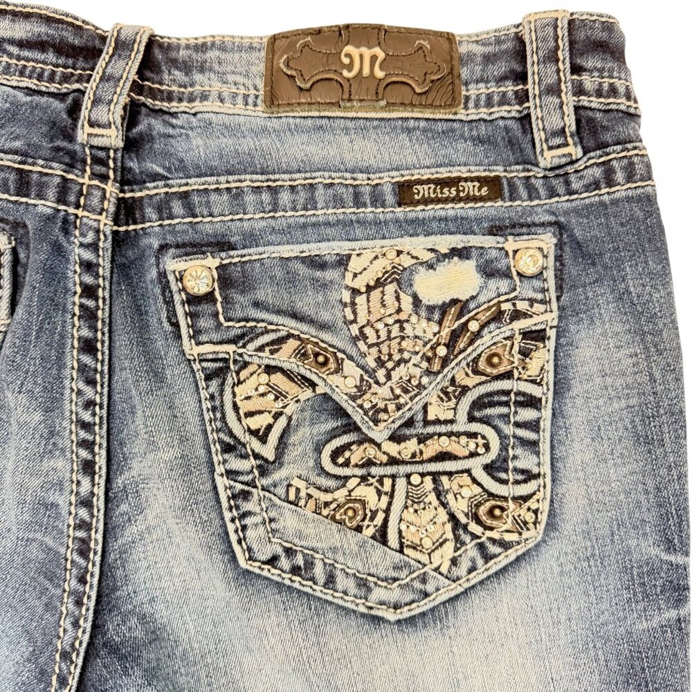 Miss Me Jeans Signature Straight (JE3074FTR) - Women's 30 - Fleur Di Lis Pocket - Picture 4 of 13